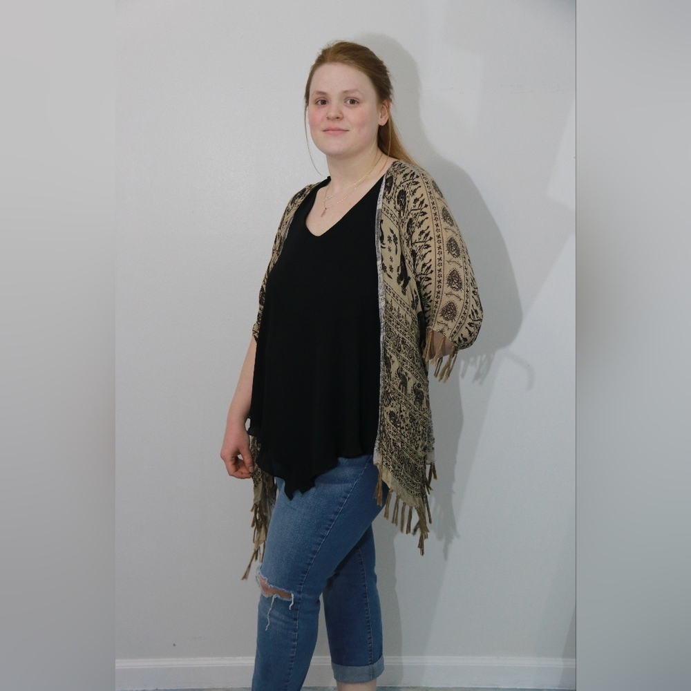 Patterned Kimono Cardigan